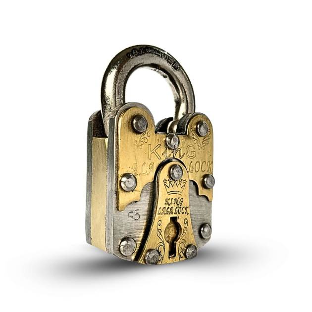 Butterfly Shutter Lock – Heavy Duty (Brass Side, 4 Plates, 3 Keys King Lala Handmade Lock)