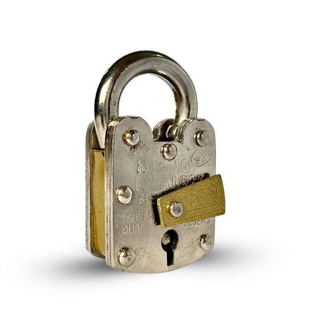 Yellow Box Lock – 3 Plates, 3 Keys, 5 Lever (2.50 Inch, King Lala Handmade Lock)