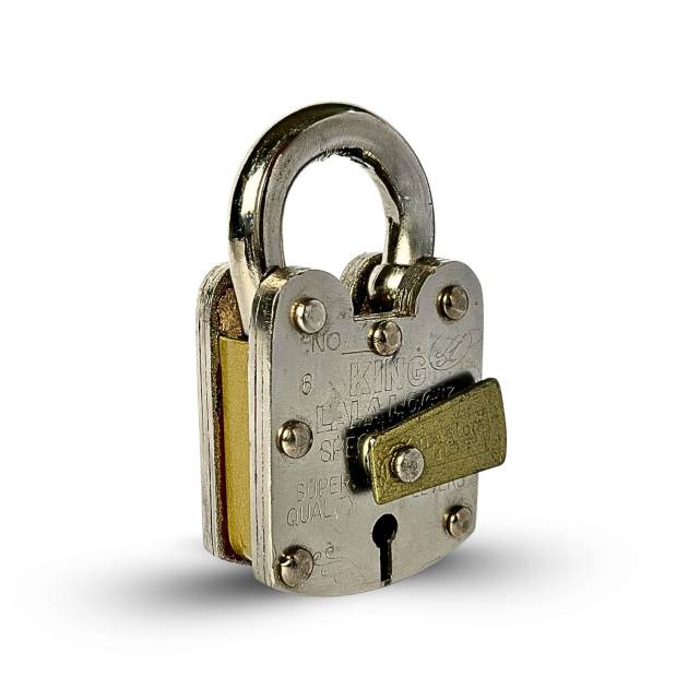 Sky Blue Box Lock – 3 Plates, 3 Almari Keys, 5 Lever (2 Inch, King Lala Handmade Lock)