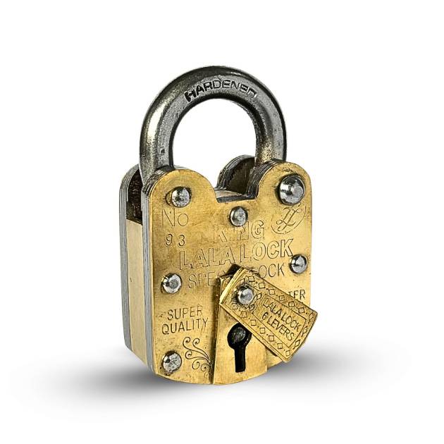 Royal Blue Box Lock – 2.5 Inch (Full Brass, 4 Plates, 6 Lever, Heavy Duty King Lala Handmade Lock)