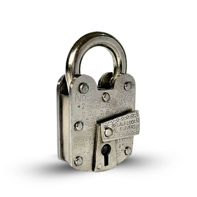 Sky Blue Box Lock – 2.5 Inch (2 Plates, 3 Keys, Hardened Steel Rod Handmade Lock))