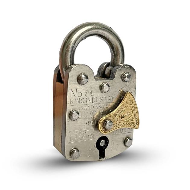 Cream Box Lock – 2 Inch (Brass Side Lock, 4 Plates, Lifetime Warranty King Lala Handmade Lock)