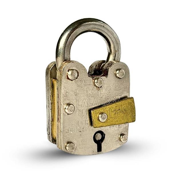Blue Box Lock – 4 Plates, 4 Keys, 5 Lever (2 Inch, King Lala Handmade Lock)