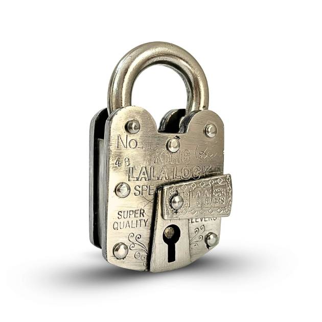 Black Box Lock – 3 Plates, 3 Keys, 5 Lever (2.50Inch, King Lala Handmade Lock)